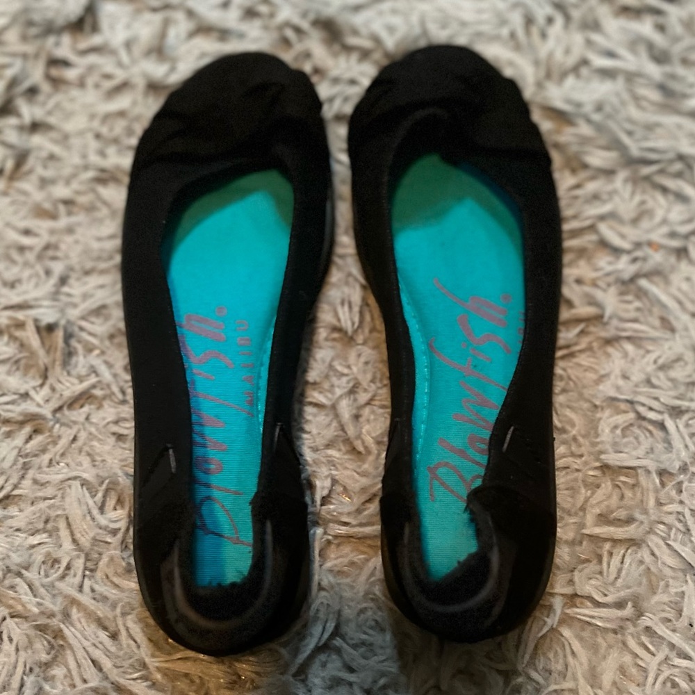 Blowfish black canvas flats